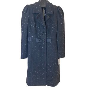 Vintage NWT International Concepts Black Tweed Coat‎ Women's Size 10